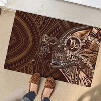 Personalised Polynesia Zodiac Capricorn Rubber Doormat Galaxy Polynesian Pattern Chest Tattoo Style LT14 - Polynesian Pride