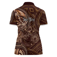 Personalised Polynesia Zodiac Capricorn Women Polo Shirt Galaxy Polynesian Pattern Chest Tattoo Style LT14 - Polynesian Pride