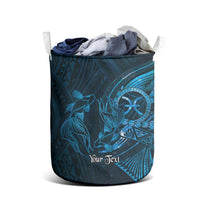 Personalised Polynesia Zodiac Pisces Laundry Basket Galaxy Polynesian Pattern Chest Tattoo Style LT14 - Polynesian Pride