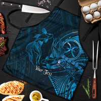 Personalised Polynesia Zodiac Pisces Apron Galaxy Polynesian Pattern Chest Tattoo Style LT14 Blue - Polynesian Pride