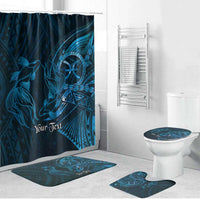 Personalised Polynesia Zodiac Pisces Bathroom Set Galaxy Polynesian Pattern Chest Tattoo Style