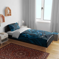 Personalised Polynesia Zodiac Pisces Bedding Set Galaxy Polynesian Pattern Chest Tattoo Style