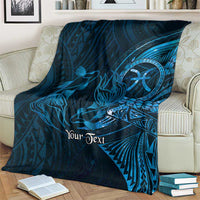 Personalised Polynesia Zodiac Pisces Blanket Galaxy Polynesian Pattern Chest Tattoo Style LT14 - Polynesian Pride