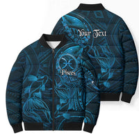 Personalised Polynesia Zodiac Pisces Bomber Puffer Jacket Galaxy Polynesian Pattern Chest Tattoo Style