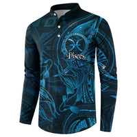 Personalised Polynesia Zodiac Pisces Button Sweatshirt Galaxy Polynesian Pattern Chest Tattoo Style LT14 - Polynesian Pride
