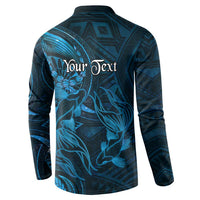 Personalised Polynesia Zodiac Pisces Button Sweatshirt Galaxy Polynesian Pattern Chest Tattoo Style LT14 - Polynesian Pride