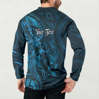 Personalised Polynesia Zodiac Pisces Button Sweatshirt Galaxy Polynesian Pattern Chest Tattoo Style LT14 - Polynesian Pride