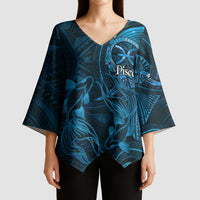 Personalised Polynesia Zodiac Pisces Kimono Sleeve Blouse Galaxy Polynesian Pattern Chest Tattoo Style LT14 - Polynesian Pride