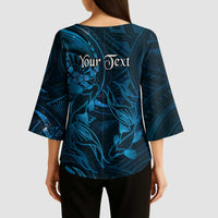 Personalised Polynesia Zodiac Pisces Kimono Sleeve Blouse Galaxy Polynesian Pattern Chest Tattoo Style LT14 - Polynesian Pride