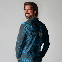 Personalised Polynesia Zodiac Pisces Long Sleeve Polo Shirt Galaxy Polynesian Pattern Chest Tattoo Style LT14 - Polynesian Pride