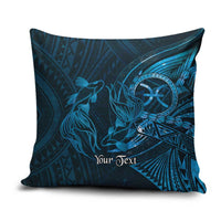 Personalised Polynesia Zodiac Pisces Pillow Cover Galaxy Polynesian Pattern Chest Tattoo Style LT14 Blue - Polynesian Pride