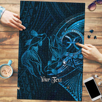 Personalised Polynesia Zodiac Pisces Puzzle Galaxy Polynesian Pattern Chest Tattoo Style LT14 Blue - Polynesian Pride