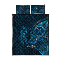 Personalised Polynesia Zodiac Pisces Quilt Bed Set Galaxy Polynesian Pattern Chest Tattoo Style LT14 - Polynesian Pride