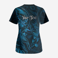 Personalised Polynesia Zodiac Pisces Scrub Top Galaxy Polynesian Pattern Chest Tattoo Style LT14 - Polynesian Pride