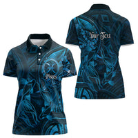 Personalised Polynesia Zodiac Pisces Women Polo Shirt Galaxy Polynesian Pattern Chest Tattoo Style LT14 - Polynesian Pride