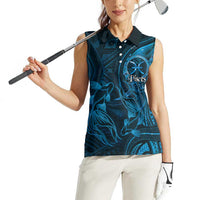 Personalised Polynesia Zodiac Pisces Women Sleeveless Polo Shirt Galaxy Polynesian Pattern Chest Tattoo Style LT14 - Polynesian Pride