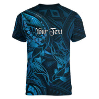 Personalised Polynesia Zodiac Pisces Women V-Neck T-Shirt Galaxy Polynesian Pattern Chest Tattoo Style LT14 - Polynesian Pride