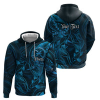 Personalised Polynesia Zodiac Pisces Zip Hoodie Galaxy Polynesian Pattern Chest Tattoo Style LT14 - Polynesian Pride