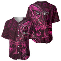 Personalised Polynesia Zodiac Libra Baseball Jersey Galaxy Polynesian Pattern Chest Tattoo Style