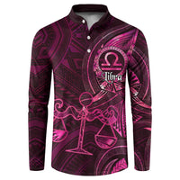 Personalised Polynesia Zodiac Libra Button Sweatshirt Galaxy Polynesian Pattern Chest Tattoo Style LT14 Pink - Polynesian Pride