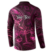 Personalised Polynesia Zodiac Libra Button Sweatshirt Galaxy Polynesian Pattern Chest Tattoo Style LT14 - Polynesian Pride
