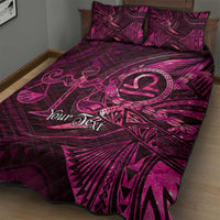 Personalised Polynesia Zodiac Libra Quilt Bed Set Galaxy Polynesian Pattern Chest Tattoo Style LT14 - Polynesian Pride