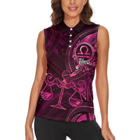Personalised Polynesia Zodiac Libra Women Sleeveless Polo Shirt Galaxy Polynesian Pattern Chest Tattoo Style LT14 - Polynesian Pride
