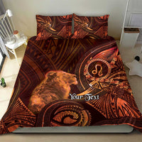 Personalised Polynesia Zodiac Leo Bedding Set Galaxy Polynesian Pattern Chest Tattoo Style LT14 - Polynesian Pride