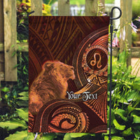 Personalised Polynesia Zodiac Leo Garden Flag Galaxy Polynesian Pattern Chest Tattoo Style LT14 Garden Flag Orange - Polynesian Pride
