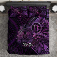 Personalised Polynesia Zodiac Virgo Bedding Set Galaxy Polynesian Pattern Chest Tattoo Style