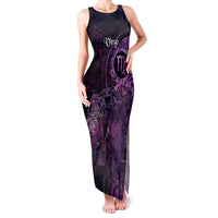 Personalised Polynesia Zodiac Virgo Family Matching Tank Maxi Dress and Hawaiian Shirt Galaxy Polynesian Pattern Chest Tattoo Style LT14 Mom's Dress Purple - Polynesian Pride