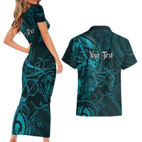 Personalised Polynesia Zodiac Sagittarius Couples Matching Short Sleeve Bodycon Dress and Hawaiian Shirt Galaxy Polynesian Pattern Chest Tattoo Style LT14 - Polynesian Pride
