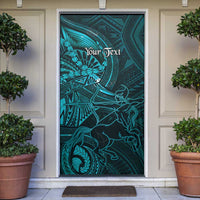 Personalised Polynesia Zodiac Sagittarius Door Cover Galaxy Polynesian Pattern Chest Tattoo Style