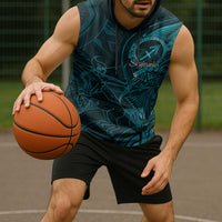 Personalised Polynesia Zodiac Sagittarius Sleeveless Hoodie Galaxy Polynesian Pattern Chest Tattoo Style