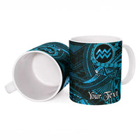 Personalised Polynesia Zodiac Aquarius Ceramic Mug Galaxy Polynesian Pattern Chest Tattoo Style LT14 - Polynesian Pride