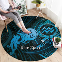 Personalised Polynesia Zodiac Aquarius Round Carpet Galaxy Polynesian Pattern Chest Tattoo Style LT14 - Polynesian Pride