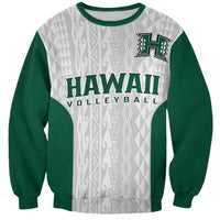 Hawaii Volleyball Sweatshirt Hawaiian Kakau White Style LT14