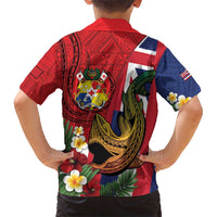 Hawaii And Tonga Hawaiian Shirt Shark Tattoo With Tongan Coat Of Arms