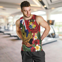 Hawaii And Tonga Men Tank Top Shark Tattoo With Tongan Coat Of Arms