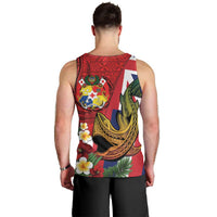 Hawaii And Tonga Men Tank Top Shark Tattoo With Tongan Coat Of Arms