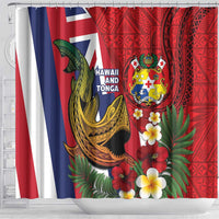 Hawaii And Tonga Shower Curtain Shark Tattoo With Tongan Coat Of Arms