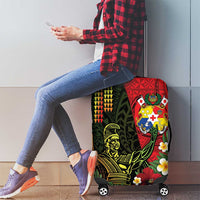 Hawaii And Tonga Luggage Cover King Kamehameha Tribal Ngatu Pattern