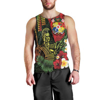 Hawaii And Tonga Men Tank Top King Kamehameha Tribal Ngatu Pattern