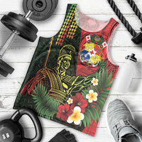 Hawaii And Tonga Men Tank Top King Kamehameha Tribal Ngatu Pattern