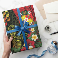 Hawaii And Tonga Wrapping Paper King Kamehameha Tribal Ngatu Pattern - Polynesian Pride