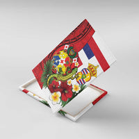 Hawaii And Tonga Canvas Wall Art King Kalakaua Tribal Gecko Tongan Ngatu