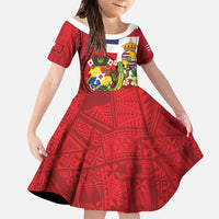 Hawaii And Tonga Family Matching Puletasi and Hawaiian Shirt King Kalakaua Tribal Gecko Tongan Ngatu