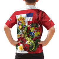 Hawaii And Tonga Hawaiian Shirt King Kalakaua Tribal Gecko Tongan Ngatu