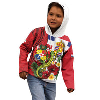 Hawaii And Tonga Kid Hoodie King Kalakaua Tribal Gecko Tongan Ngatu