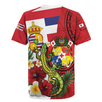Hawaii And Tonga Rugby Jersey King Kalakaua Tribal Gecko Tongan Ngatu